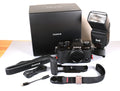 Fujifilm X-T50 Mirrorless Camera with Extras (Grip, Wrist Strap, and Flash)